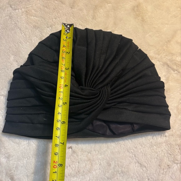 Vintage 1960s Turban-Style Hat Black Knotted design Soft material Lined - Picture 6 of 8